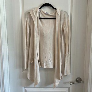 Splendid Hooded Sweater Cardigan Size Small Color Cream